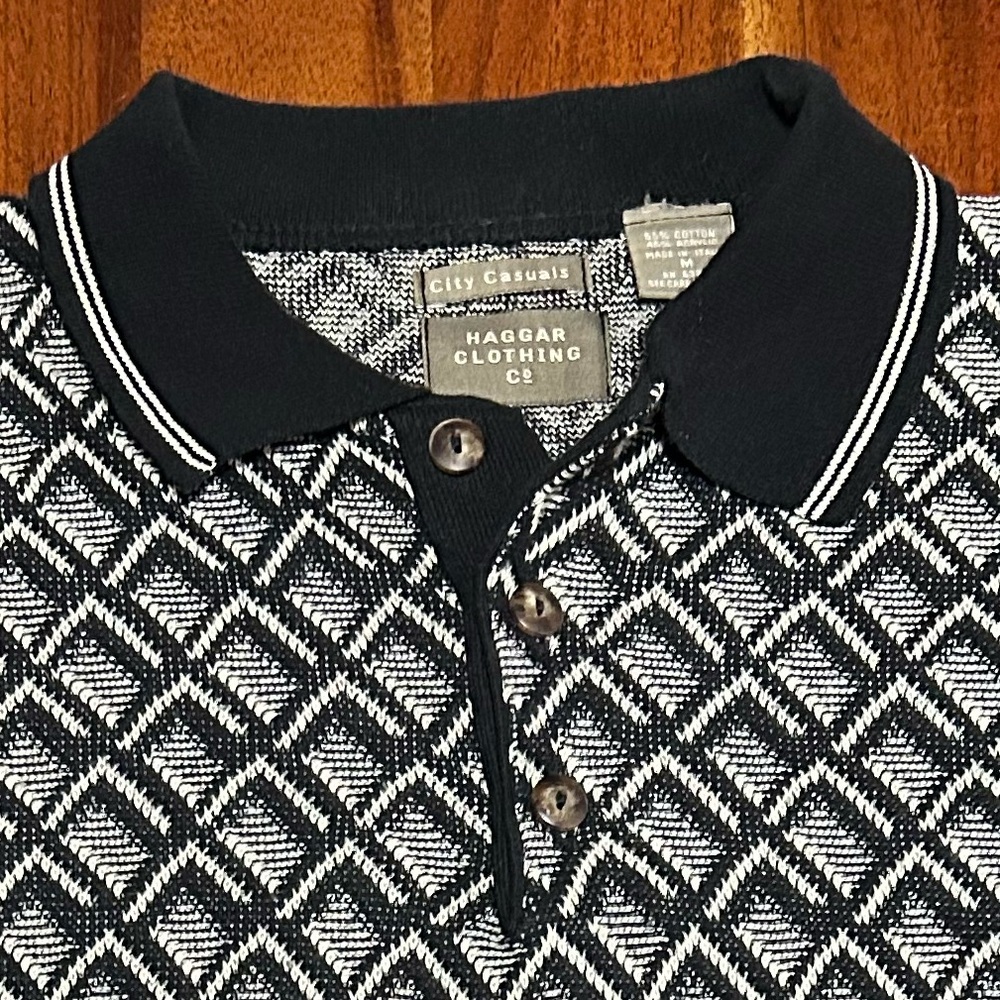 Vintage 90s City Casuals Hagar Made in Italy Geometric Knit Sweater medium - Picture 4 of 9